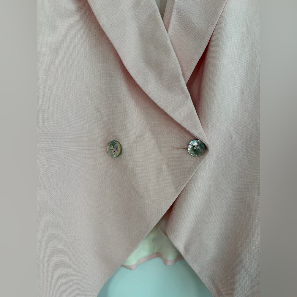 Vintage Christian Dior Peplum Blazer Light Pink Size 12 - Picture 4 of 13